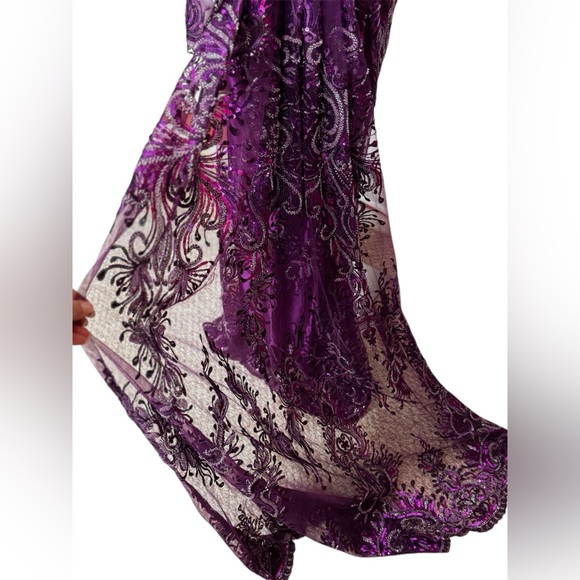 Unbranded Glamorous Elegant Purple Sequined/Jeweled Evening Formal Gown - Picture 9 of 16